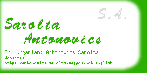 sarolta antonovics business card